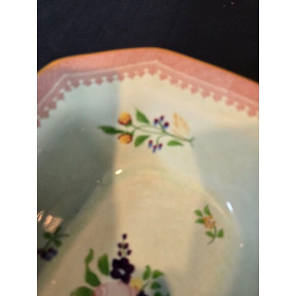 Adams Calyx Ware Hand Painted Lowestoft Vegetable Bowl 9.5" x 7.5" Vintage - Picture 5 of 9